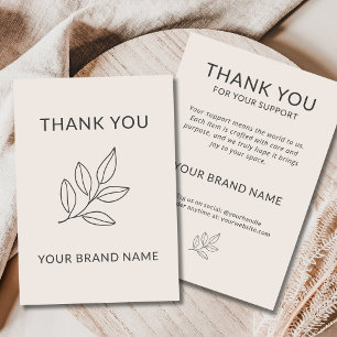Carte De Remerciements Botanique Minimaliste Neutre Fabriqué à la Main po