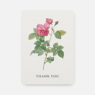 Carte De Remerciements Botanique Rose rose Vintage