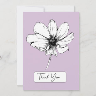 Carte de remerciements Botanique Violet - Fleur Co