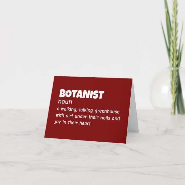 Carte De Remerciements Botany Expert Drôle Définition (Devant)