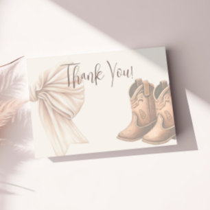 Carte De Remerciements Bottes Ou Vaches Beiges Aquarelle Sexe Révélation
