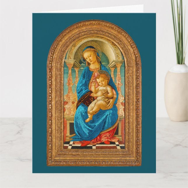 Carte De Remerciements Botticelli c. 1470 Madonna & Child Enthroned (Devant)
