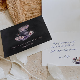 Carte De Remerciements "Boubbling Over" Halloween Floral Cauldron