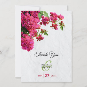 Carte De Remerciements Bougainvillea Méditerranée Grec Mariage