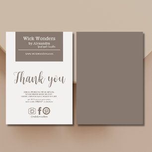 Carte De Remerciements Bougie minimaliste Boho