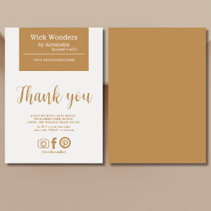 Carte De Remerciements Bougie minimaliste Boho