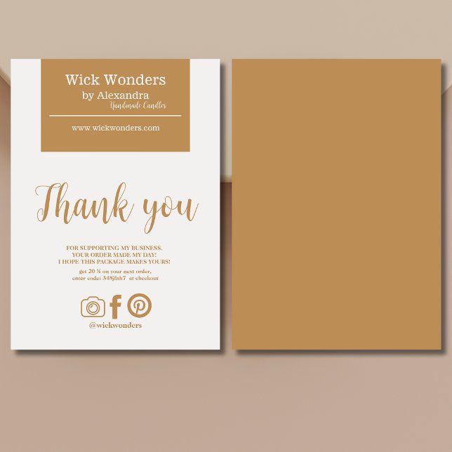Carte De Remerciements Bougie minimaliste Boho (Créateur téléchargé)