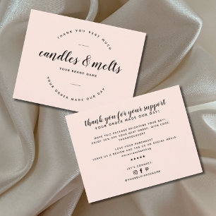 Carte De Remerciements Bougies modernes et fonte des petites entreprises