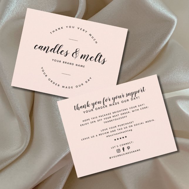 Carte De Remerciements Bougies modernes et fonte des petites entreprises (Créateur téléchargé)