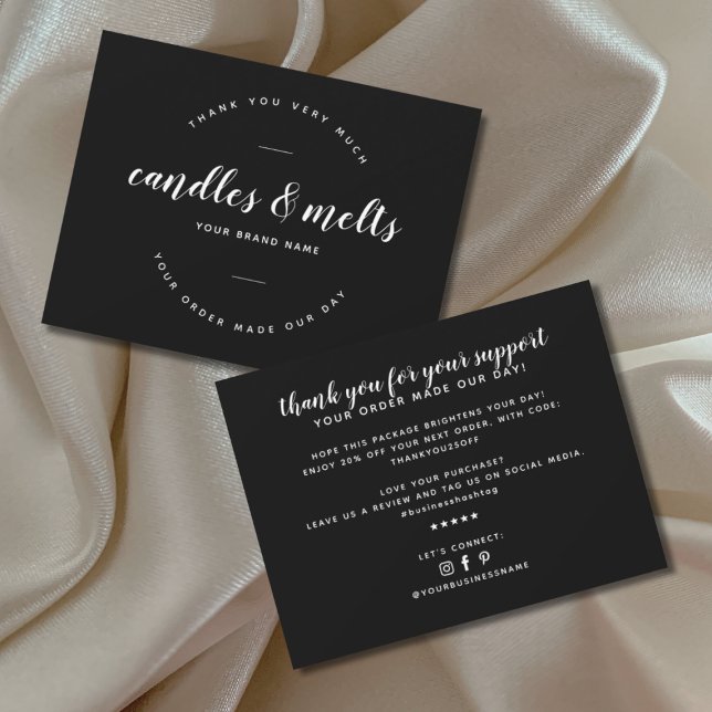 Carte De Remerciements Bougies modernes et fonte des petites entreprises (Créateur téléchargé)