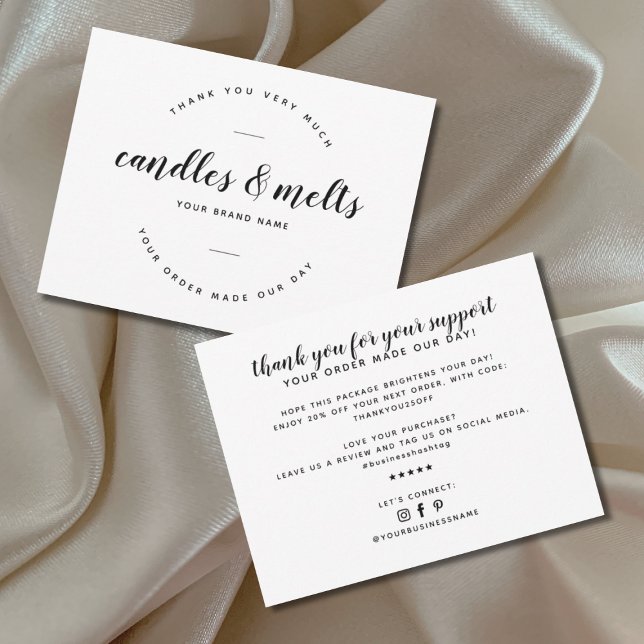 Carte De Remerciements Bougies modernes et fonte des petites entreprises (Créateur téléchargé)