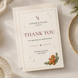 Carte De Remerciements Boulangerie moderne de Noël au pain d'épices