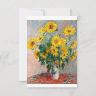Carte De Remerciements Bouqet of Sunflowers par Claude Monet