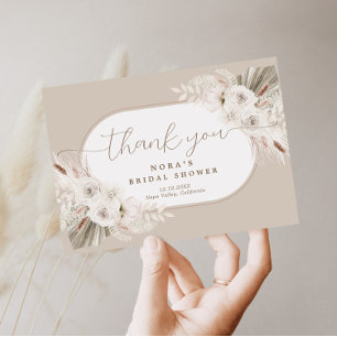 Carte De Remerciements Bouquet blanc et neutre Boho