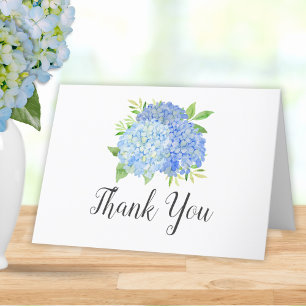 Carte De Remerciements Bouquet Blue Hydrangea Fête des mariées fleurie