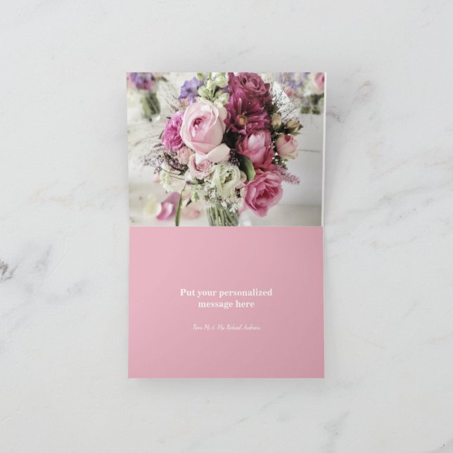 Carte De Remerciements Bouquet coloré de fleurs (Intérieur)