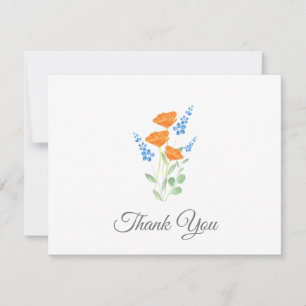 Carte De Remerciements Bouquet d'aquarelle à trois pépites