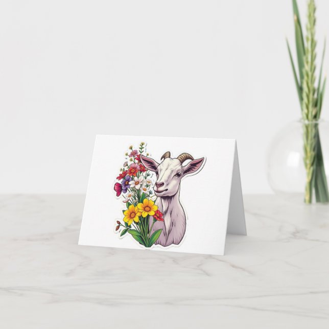 Carte De Remerciements Bouquet de chèvre (Devant)