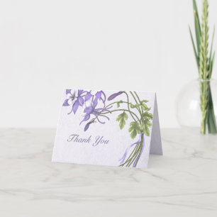 Carte De Remerciements Bouquet de Colombine Remerciement