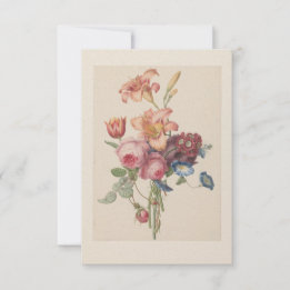 Carte De Remerciements Bouquet de fleurs à l'aquarelle d'art fin floral r