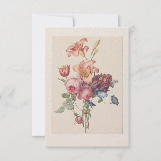 Carte De Remerciements Bouquet de fleurs à l'aquarelle d'art fin hollanda (Devant)