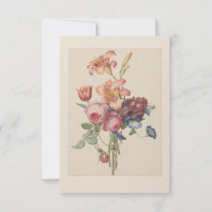 Carte De Remerciements Bouquet de fleurs à l'aquarelle de l'art néerlanda