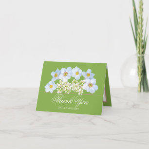 Carte De Remerciements Bouquet de fleurs Anémone blanche et Orchidée pour