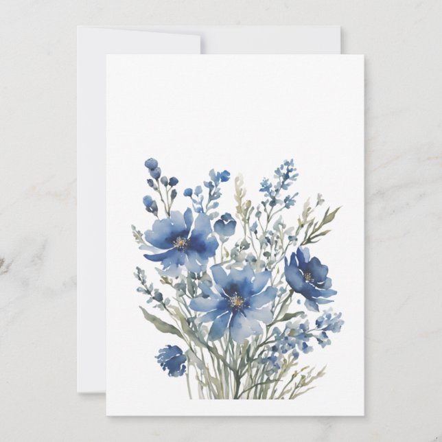 Carte De Remerciements Bouquet de Fleurs Aquarelle Élégante (Devant)