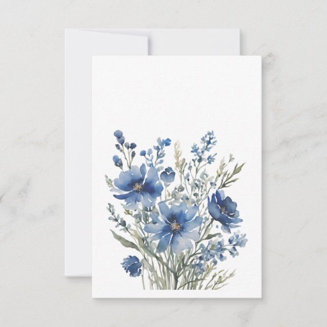 Carte De Remerciements Bouquet de Fleurs Aquarelle Élégante (Devant)