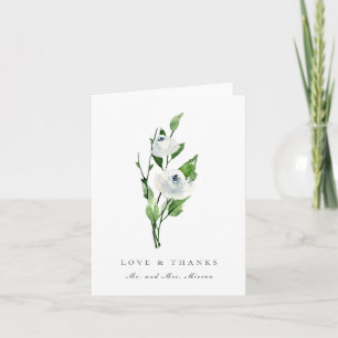 Carte De Remerciements Bouquet de fleurs blanches élégant pour remercieme