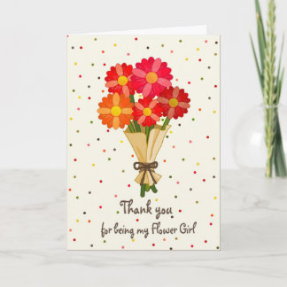 Carte De Remerciements Bouquet de fleurs de demoiselle d'honneur