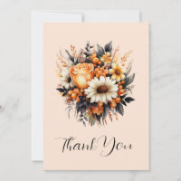 Bouquet de fleurs gris-jaune orange