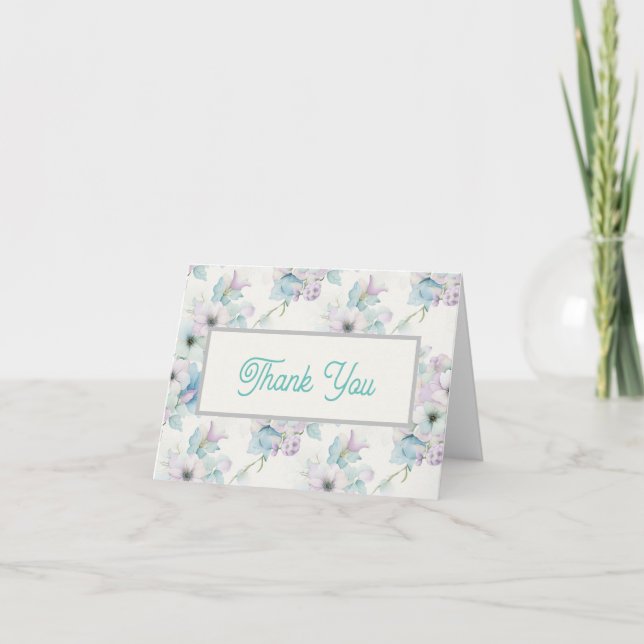 Carte De Remerciements Bouquet de fleurs pastel (Devant)