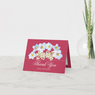 Carte De Remerciements Bouquet de fleurs remerciement Anémone blanche et