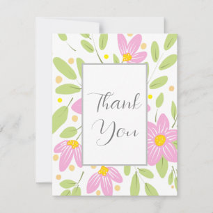 Carte De Remerciements Bouquet de fleurs rose prune doux