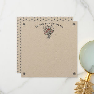 Carte De Remerciements Bouquet de fleurs sauvages Rustique Mariage Champê