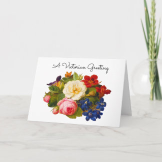 Carte De Remerciements Bouquet de roses Art floral victorien de vœux