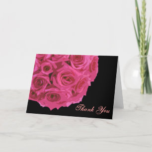 Carte De Remerciements Bouquet de roses chaudes