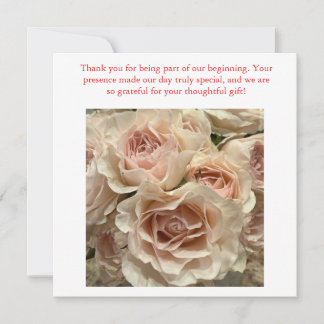 Carte De Remerciements Bouquet de roses rouge tendre romantique pour note