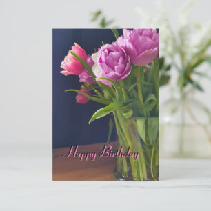 Carte De Remerciements Bouquet de tulipes Joyeux Anniversaire