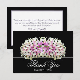Carte De Remerciements Bouquet d'orchidées roses blanches exotiques Éléga