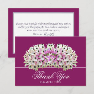 Carte De Remerciements Bouquet d'orchidées roses blanches exotiques Éléga