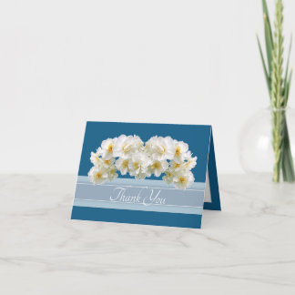 Carte De Remerciements Bouquet élégant de jonquilles blanches Remerciemen