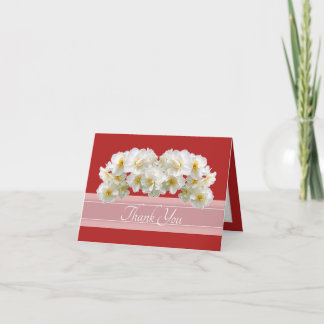 Carte De Remerciements Bouquet élégant de jonquilles blanches Remerciemen