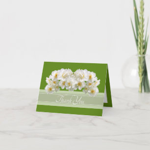 Carte De Remerciements Bouquet élégant de jonquilles blanches Remerciemen