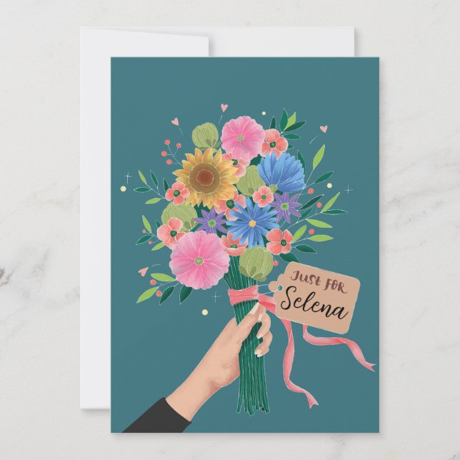 Carte De Remerciements Bouquet fleur sauvage (Devant)