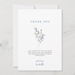 Carte De Remerciements Bouquet floral délicat bleu doux