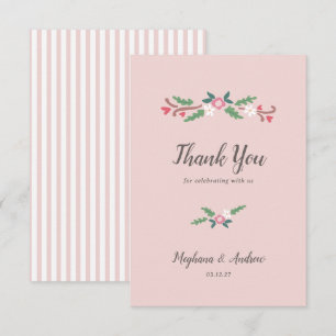 Carte De Remerciements Bouquet Floral Romantique Rustique