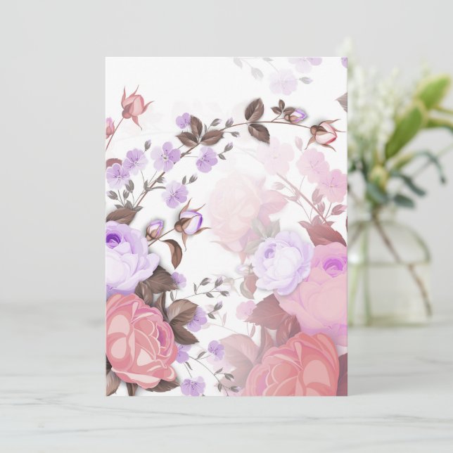 Carte De Remerciements Bouquets de Roses 5 (Debout devant)