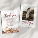 Carte De Remerciements Bourgogne Burnt Orange Floral Fleurs Photo Personn<br><div class="desc">C'est un Carte de remerciements photo personnalisé Burnt Orange Fleurs Florales Bourgogne!</div>